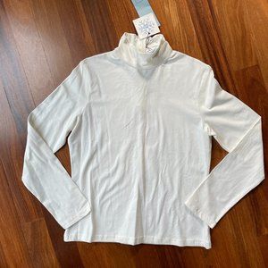 NEW Frost Petite Lg Cream Mock Turtleneck with Zipper